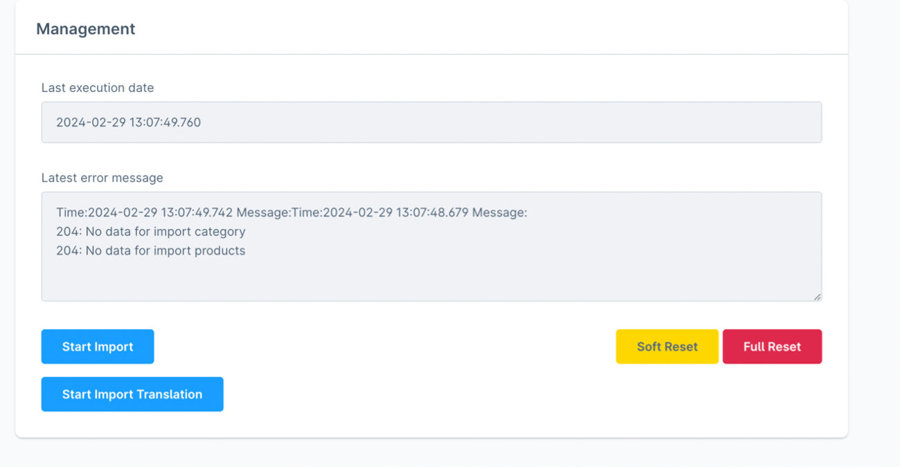 Management user interface
